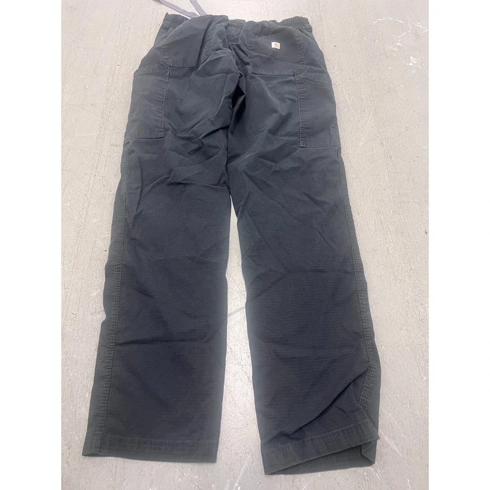 Carhartt Cargo Pants Mens‎ M Tall Black Cotton Ripstop Straight Workwear 32x31